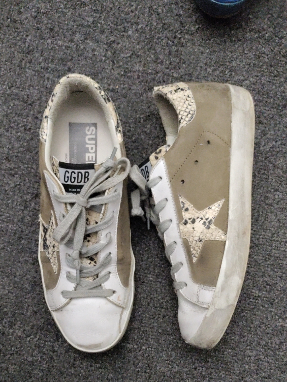 Golden Goose (GGDB Private Edt) Beige/White Snake-Print Star Sneakers